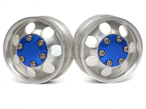 Hercules Hobby Miscellaneous All 1/14 Tractor Trucks Front Narrow Wheels (2 pcs) Version F Blue