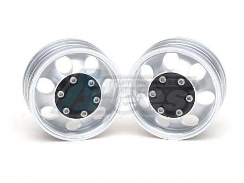 Hercules Hobby Miscellaneous All 1/14 Tractor Trucks Front Narrow Wheels (2 pcs) Version F Black