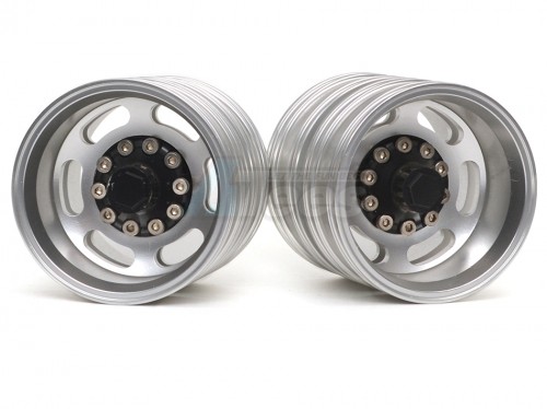 Hercules Hobby Miscellaneous All 1/14 Tractor Trucks Rear Dually Wheels Double Attached Wheels (2 pcs) Version E Black