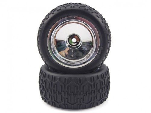 Himoto Himoto E12 Buggy Chrome Rear Tires&Rims 2P