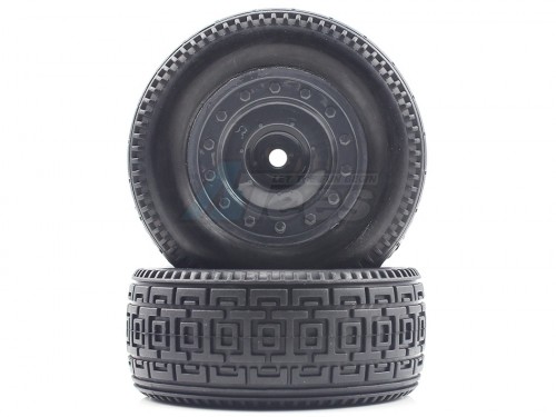 Himoto Himoto E12 Short Course Black Rear Tires&Rims 2P