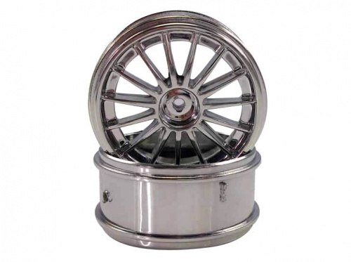 Himoto Himoto Tricer Chrome Rims for On Road and Drift Car 2P