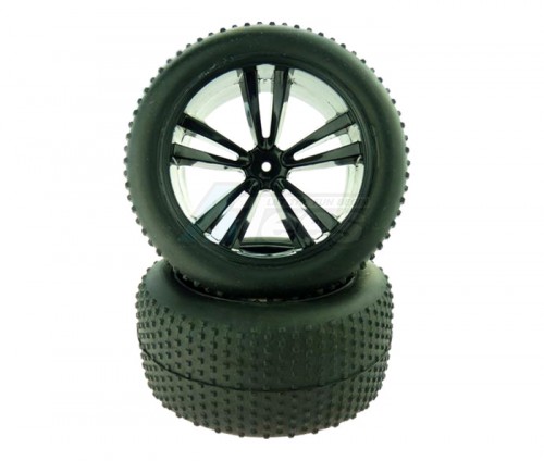 Himoto Himoto Katana Black Truggy Tires And Rims (31613B+31503) 2P