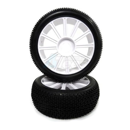 Himoto Himoto Katana White Truggy Tires And Rims (31613W+31503) 2P