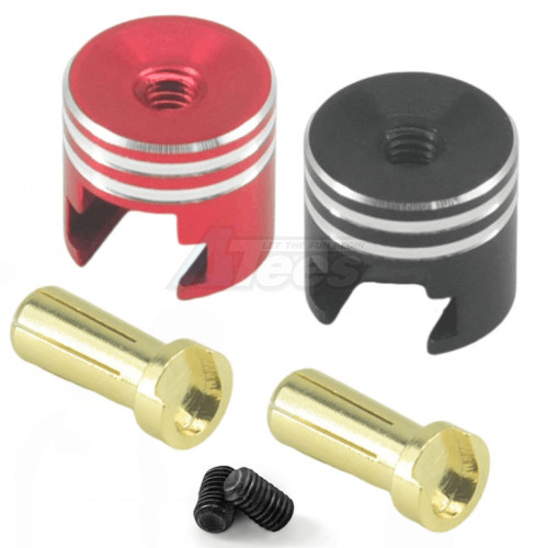 Hobby Details Miscellaneous All Heatsink Bullet Plug Grips with 5mm Bullets (Black/Red) Low profile 5.0mm 14mm