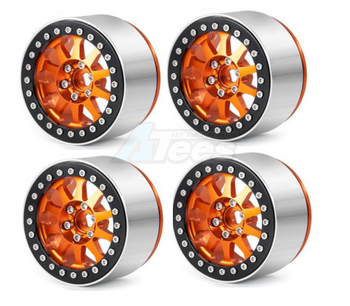 Hobby Details Miscellaneous All 2.2 Inch Aluminium Water-Hollow Beadlock Crawler Wheels 4pcs/set Orange