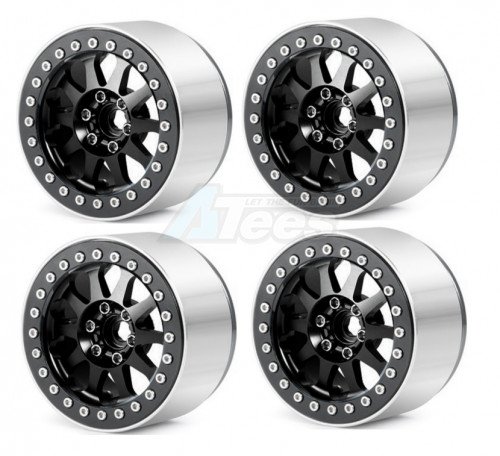 Hobby Details Miscellaneous All 2.2 Inch Aluminium Water-Hollow Beadlock Crawler Wheels 4pcs/set Black