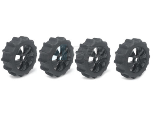 Hobby Details Miscellaneous All 1/8 Buggy 6 Star Dessert Wheel Tire Set 4pcs/set Black