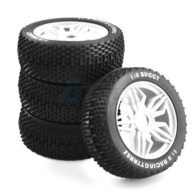 Hobby Details Miscellaneous All 1/8 Off Road Wheel Tire Set 4pcs/set White