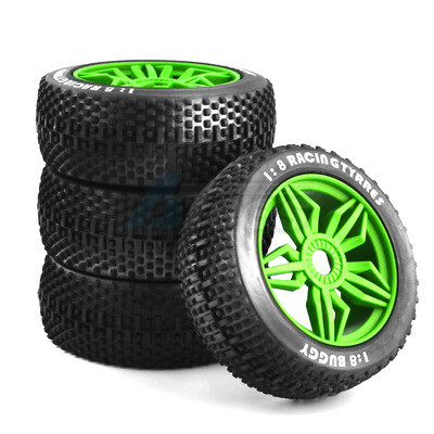 Hobby Details Miscellaneous All 1/8 Off Road Wheel Tire Set 4pcs/set Green