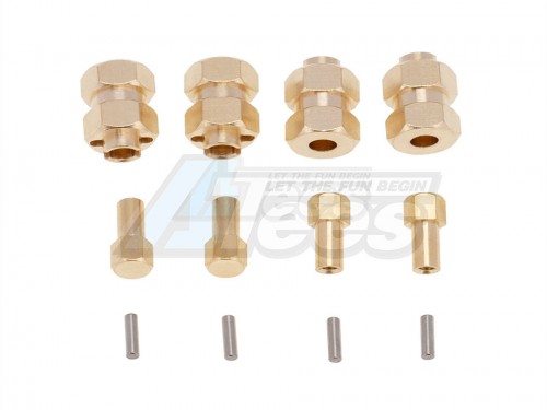 Hobby Details Axial SCX24 4mm Diameter Brass Wheel Hex Adaptor (AXI90081) 4pcs/set