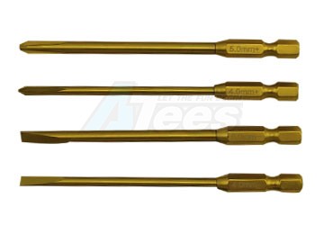 Hobby Details Miscellaneous All Titanium Tip Power Tool Phillips 4.0+/5.0+ Flat 4.0-/5.0- 4pcs/set