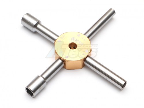 Hobby Details Miscellaneous All 4-in-1 Multi Nut Wrench 4.0/5.5/7.0/8.0 Gold