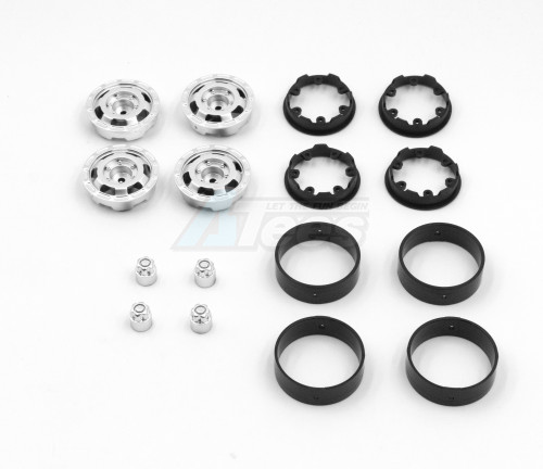 Hobby Plus Hobby Plus ARKTOS 6X6 CR-18P Truck 1.2inch Bead Lock Wheel Set (Satin Silver)