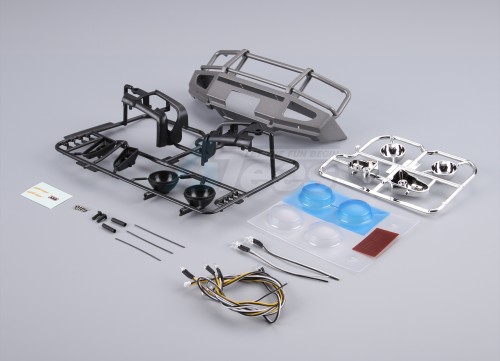 Killerbody Traxxas TRX-4 1/10 Aluminum Bumper w/ LEDS Upgrade Sets Silver Grey LC70 Conversion for TRX4