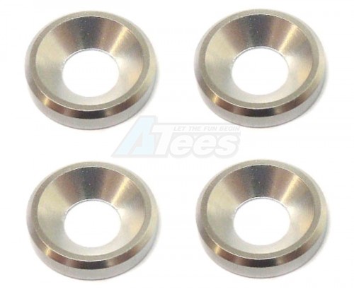 KM Racing KM Racing K8 M4 Screw Head Spacer (Silver) 4pcs
