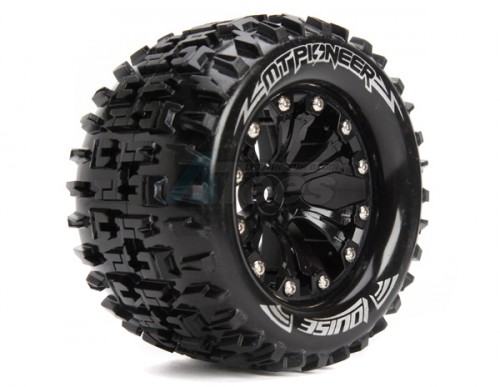 Louise RC Traxxas Stampede VXL Louise 1/10 Pioneer Traxxas Style Bead 2.8 Monster Truck Tire Soft Compound / Black Rim / 0 Offset (rear)