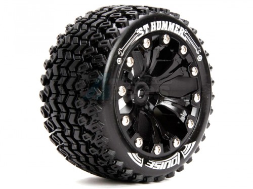 Louise RC Traxxas Stampede VXL Louise 1/10 St-hummer Traxxas Style Bead 2.8 Stadium Truck Tire Soft Compound / Black Rim / Bearing (for Gp Stampede 2wd Front)
