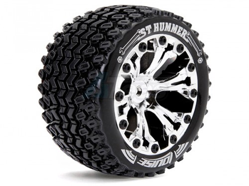 Louise RC Traxxas Stampede VXL Louise 1/10 St-hummer Bead Traxxas Style Bead 2.8 Stadium Truck Tire Soft Compound / Chrome Rim / 0 Offset (for Ep Stampede 2wd Front)