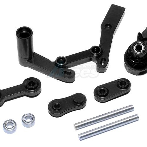 MadMax HPI Baja 5B RTR/5B SS/5T Madmax New Aluminum Steering Assembly Kit Baja 5B 5T Truck Black