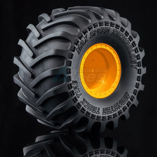 MST Miscellaneous All Monster Truck Wheels W/Monster Truck Tire 2Pc Yellow