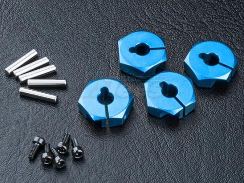 MST Miscellaneous All Aluminum Hex. Wheel Hubs 4MM (4) Blue