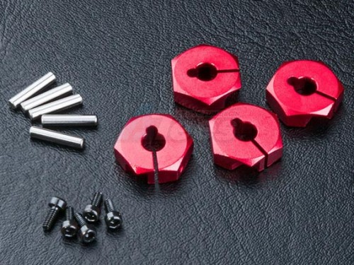 MST Miscellaneous All Aluminum Hex. Wheel Hubs 4MM (4) Red