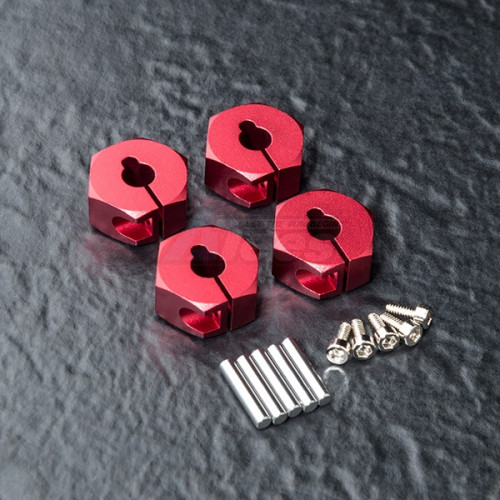MST MST 1/8 CFX-W Aluminum Hex. Wheel Hubs 6MM (4) Red