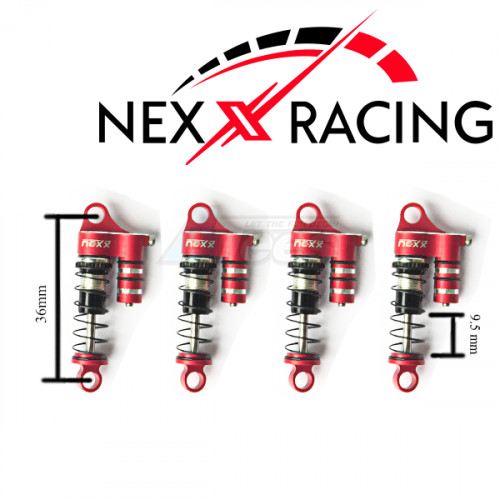 Nexx Racing Axial SCX24 Reservoir Shock (4 pcs) Red