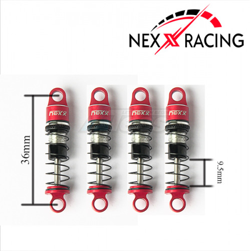 Nexx Racing Axial SCX24 Oil Shock (4 pcs) Red