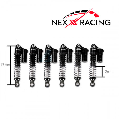 Nexx Racing Hobby Plus ARKTOS 6X6 53mm Reservoir shocks (6pcs) Black