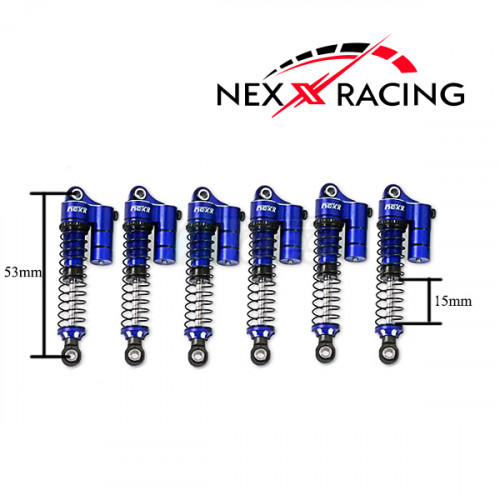 Nexx Racing Hobby Plus ARKTOS 6X6 53mm Reservoir shocks (6pcs) Blue