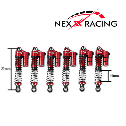 Nexx Racing Hobby Plus ARKTOS 6X6 53mm Reservoir shocks (6pcs) Red
