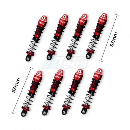 Nexx Racing Hobby Plus 1/18 Terranaut 8x8 53mm Oil shocks (8pcs) for Terranaut 8x8 - Red