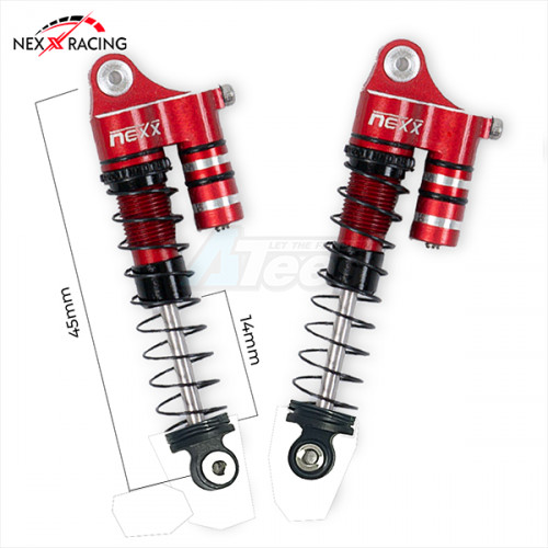 Nexx Racing Axial SCX24 45mm Long Reservoir shocks (4pcs) Red