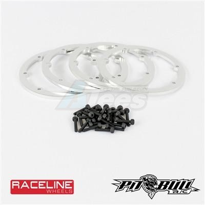 Pit Bull Xtreme RC Miscellaneous All 2.2 Raceline #931 Injector Scale - Beadlock Rings // Chrome (Includes 4Rings 28 Screws)