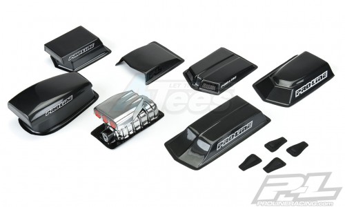 Pro-Line Racing Miscellaneous All No Prep Drag Racing Optional Hood Scoops and Blowers (Clear)
