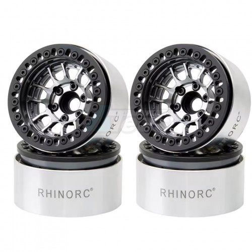 RhinoRC Miscellaneous All MOZA Negative OffSet Aluminum 1.9 Inch Wheel Rim Titanium (4)