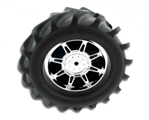 RPM Traxxas E-Maxx Monster Spider Standard Offset Chrome Wheels ~tires not included~