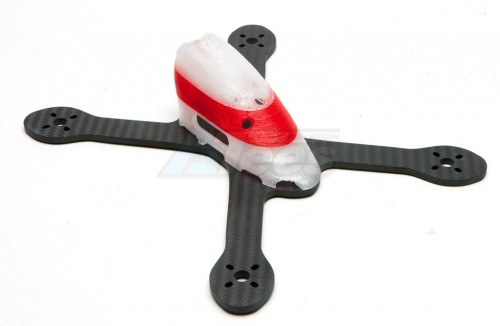 ShenDrones Miscellaneous All Orca Quadcopter Frame White With Red Line