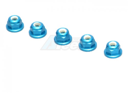 Speedmind Miscellaneous All 3MM Alum. Flanged Locknut Blue (5)