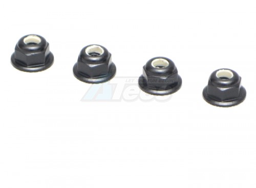 Speedmind Miscellaneous All 4MM Alum. Flanged Locknut Black (4)