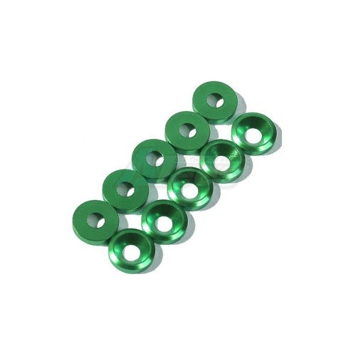 Speedmind Miscellaneous All 3MM Countersink Screw Flat Washer Green (10)