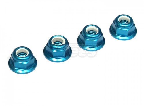 Speedmind Miscellaneous All Machined 5MM Alum. Flanged Locknut Blue (4)