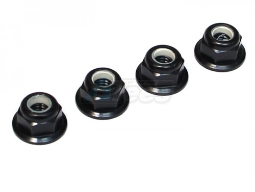 Speedmind Miscellaneous All Machined 5MM Alum. Flanged Locknut Black (4)