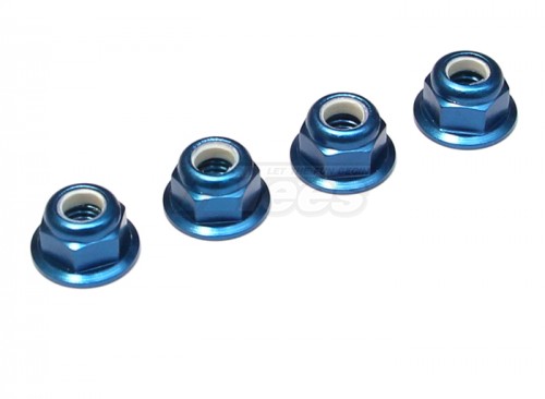 Speedmind Miscellaneous All Machined 5MM Alum. Flanged Locknut Met.Blue (4)