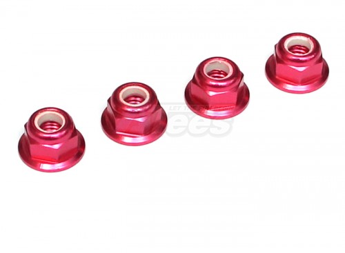 Speedmind Miscellaneous All Machined 5MM Alum. Flanged Locknut Pink (4)