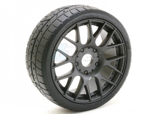 Sweep Racing Miscellaneous All 1:8 EXP GT Racing Treaded Glued Tires 45Deg. W/Belt (EVO16 Black Wheel)
