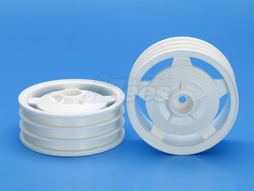 Tamiya Miscellaneous All 2WD Buggy Front Star-Dish Wheels (Hex Hub, White)