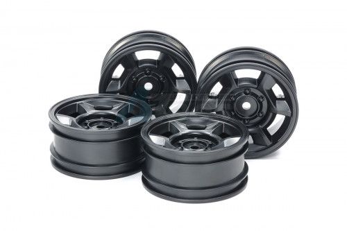 Tamiya Tamiya CC02 CC-02 Chassis 26mm 6-Spoke Wheels (Offset+4, Black) (4pcs.)